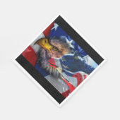 Bald Eagle Wolf American Flag Serviette (Ecke)