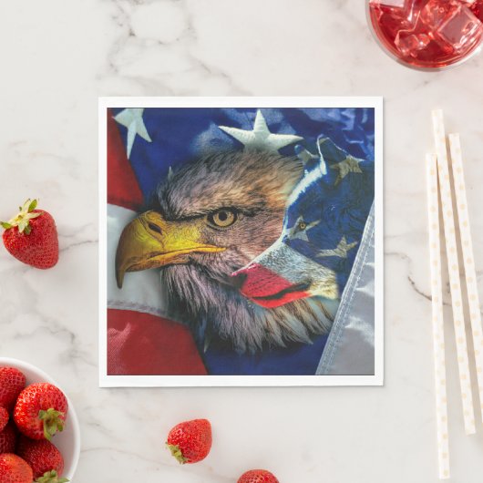 Bald Eagle Wolf American Flag Serviette (Beispiel)