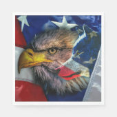 Bald Eagle Wolf American Flag Serviette (Vorderseite)