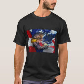 Bald Eagle Wolf American Flag T-Shirt (Vorderseite)
