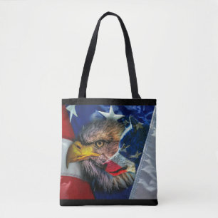 Bald Eagle Wolf American Flag Tasche