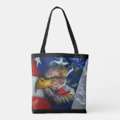 Bald Eagle Wolf American Flag Tasche (Rückseite)