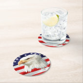 Bald Eagle wunderbares patriotisches Geschenk Runder Pappuntersetzer (Vor Ort)