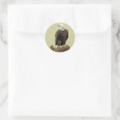 Bald Eagle Zeichnend Runder Aufkleber (Tasche)