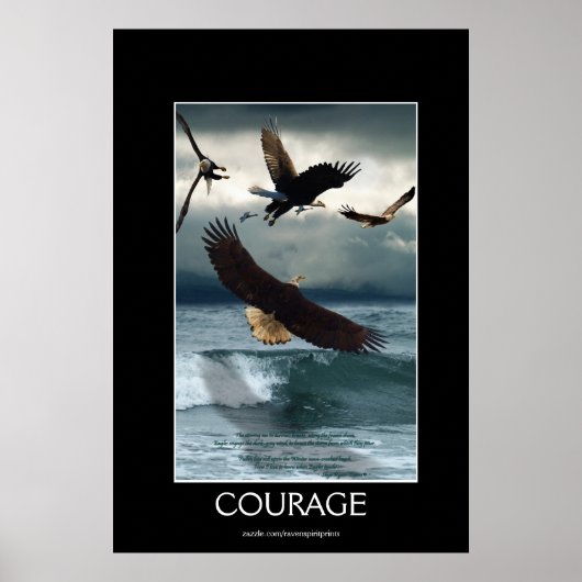 Bald Eagles COURAGE Motivierend Art Poster (Vorne)