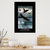 Bald Eagles COURAGE Motivierend Art Poster (Küche)