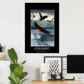 Bald Eagles COURAGE Motivierend Art Poster (Heimbüro)