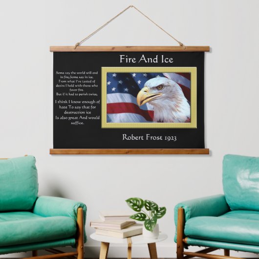 Bald Eagles Kopf sieht dich an Wandteppich Mit Holzrahmen (Wohnzimmer)