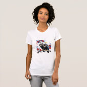 Bald Eagles mit Red White Blue Blume Crowns USA T-Shirt (Vorne ganz)