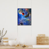 Bald Eagles, Space & Planets Fantasy Art Poster (Küche)
