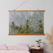 Bald Eagles | Tongass National Forest Alaska Wandteppich Mit Holzrahmen (Schlafzimmer)