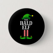 Bald Elf Matching Family Group Christmas Party Pyj Button (Vorderseite)