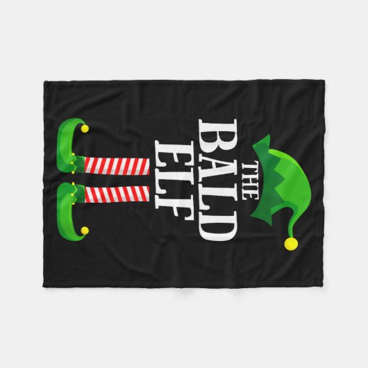 Bald Elf Matching Family Group Christmas Party Pyj Fleecedecke (Vorderseite (Horizontal))