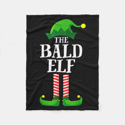 Bald Elf Matching Family Group Christmas Party Pyj Fleecedecke (Vorderseite)