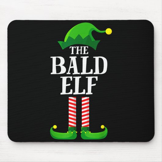 Bald Elf Matching Family Group Christmas Party Pyj Mousepad (Vorne)