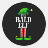 Bald Elf Matching Family Group Christmas Party Pyj Runder Aufkleber (Vorderseite)