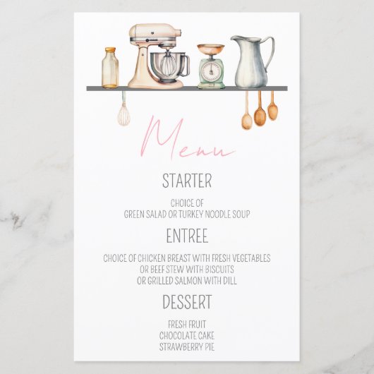 Bald entführt! Menu für Brautparty (Vorderseite)