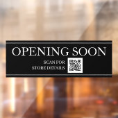 BALD ERÖFFNEN QR-Code, Meldung, Schwarz & Weiß-Zei Fensteraufkleber (Blatt 2)