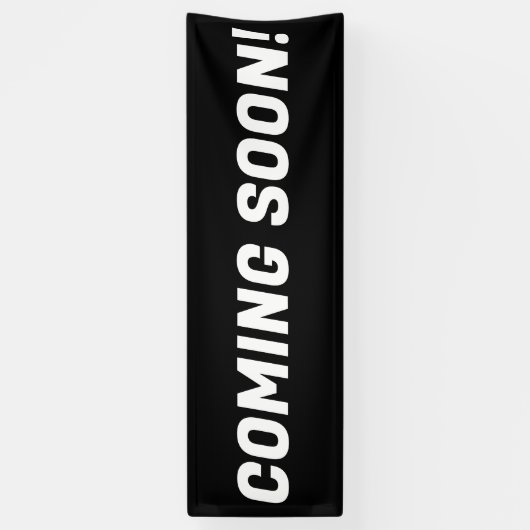 Bald erscheint schwarz-weißer Werbetext Banner (Vertikal)