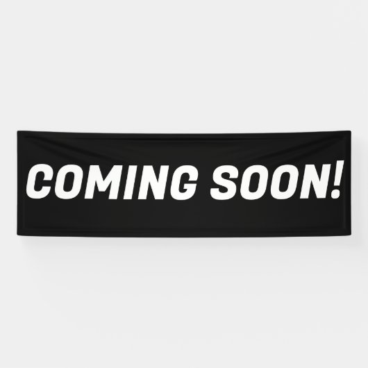 Bald erscheint schwarz-weißer Werbetext Banner (Horizontal)