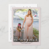 Bald Foto Schwangerschaft Ankündigungspostkarte (Vorne/Hinten)