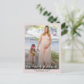 Bald Foto Schwangerschaft Ankündigungspostkarte (Stehend Vorderseite)