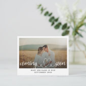 Bald Foto Schwangerschaft Ankündigungspostkarte (Stehend Vorderseite)