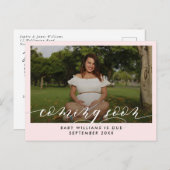 Bald Foto Schwangerschaft Ankündigungspostkarte (Vorne/Hinten)