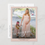 Bald Foto Schwangerschaft Ankündigungspostkarte (Vorne/Hinten)