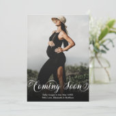 Bald Foto Schwangerschaftsankündigung Karte (Stehend Vorderseite)