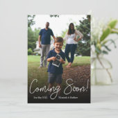 Bald Foto Schwangerschaftsankündigung Karte (Stehend Vorderseite)