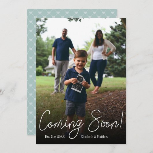 Bald Foto Schwangerschaftsankündigung Karte (Vorne/Hinten)