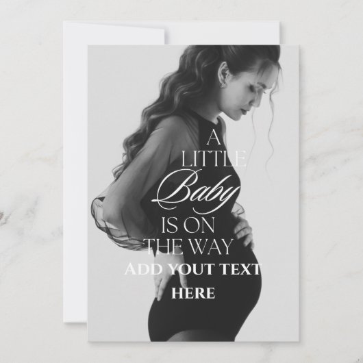 Bald Foto Schwangerschaftsankündigung Postkarte (Vorderseite)