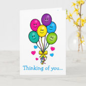 Bald geht es gut: Lächelnde Balloons und Liebe Karte (Gelbe Blume)