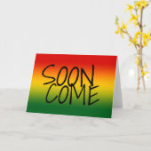 BALD GEKOMMEN - jamaikanischer Dialekt Karte (Gelbe Blume)