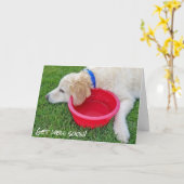 bald gesund werden - Hund mit rotem Wasser Karte (Gelbe Blume)