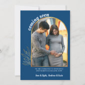 Bald Gold Arch 2 Foto Blaue Schwangerschaft Ankündigung (Vorderseite)