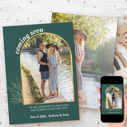 Bald Gold Arch 2 Foto Grüne Schwangerschaft Ankündigung