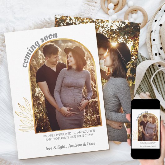 Bald Gold Arch 2 Foto Schwangerschaft Ankündigung