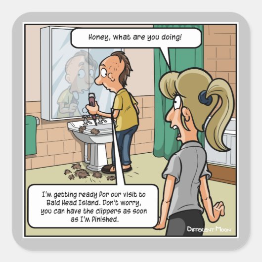 Bald Head Island Funny Stickers (Vorderseite)