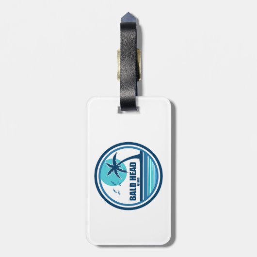 Bald Head Island North Carolina Palm Tree Birds Gepäckanhänger (Rückseite vertikal)