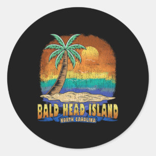 Bald Head Island North Carolina Vintage abgenutzt Runder Aufkleber