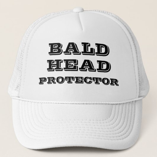 BALD HEAD PROTECTOR Funny Humorous Truckerkappe (Vorderseite)