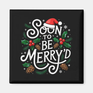Bald Heiratet Weihnachten Verlobter Santa Magnet