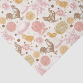 Bald hühnerflorales Muster Seidenpapier (Detail)