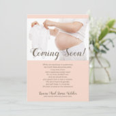 Bald ins Foto Schwangerschaft Ankündigung (Stehend Vorderseite)