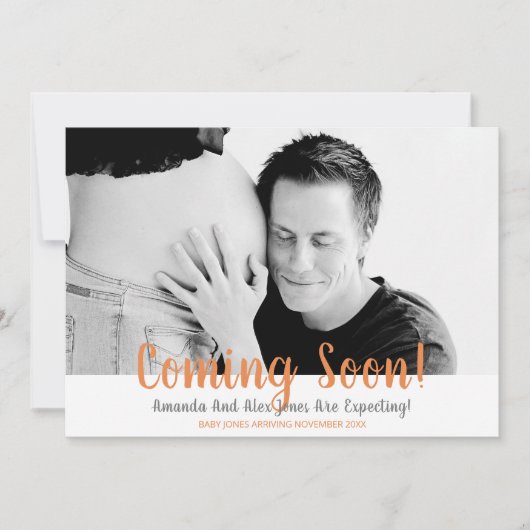 Bald ins Foto Schwangerschaft Ankündigung (Vorderseite)