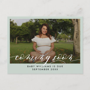 Bald ins Foto Schwangerschaft Ankündigungspostkarte