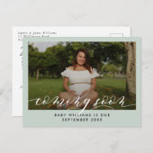 Bald ins Foto Schwangerschaft Ankündigungspostkarte (Vorne/Hinten)