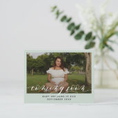 Bald ins Foto Schwangerschaft Ankündigungspostkarte (Stehend Vorderseite)